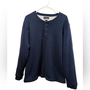 Tailor Vintage Dark Blue Sherpa Lined Henley Shirt